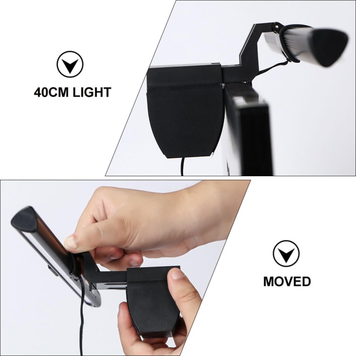 iplusmile Lámpara de Monitor LED Ajustable Luz de 1000 Lúmenes, Aleación de Aluminio, Función Memoria y Cable USB para Estudio y Lectura
