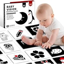 2 Packs in 1, 80 Pages Baby Contrast Cards for Infants 0-6 Month, Baby-Safe Visual Stimulation Black and White Cards for Newborns, Black and White Card for Newborn, Contrast Card for Infants 0-6 Month