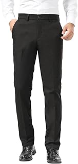 Men's Slim Fit Dress Pants Stretch Khaki Pants Wrinkle Free
