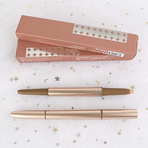 Evpct 2Pcs Shimmer Pearl White Cream Eyeshadow Stick And Bronze Eye Liner Pencil,Shimmer Light Gold Cream Eyeshadow Stick And Pearl White Eyeliner Pencil Highlighter Eye Shadow Liner Crayon,1&3 #TOP6