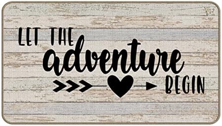 Miniatura 5 de Let The Adventure Begin Decor - Tapete para puerta de entrada para interiores y exteriores, 18 x 30 pulgadas para entrada de habitación, tapete de