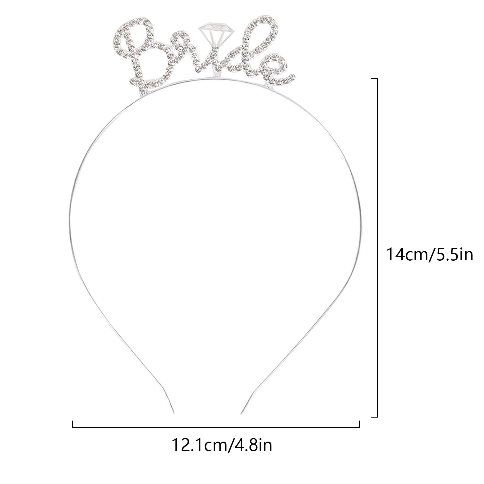 Bride to Be Headband, Hen Party Bride Headband, Bride to Be Tiara for Bachelorette Party Bridal Shower, Silver - Image 2