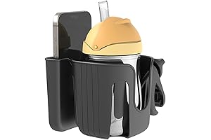 Guiseapue Stroller Cup Holder: 2-in-1 Universal Cup and Phone Holder for Strollers, Bikes, and More