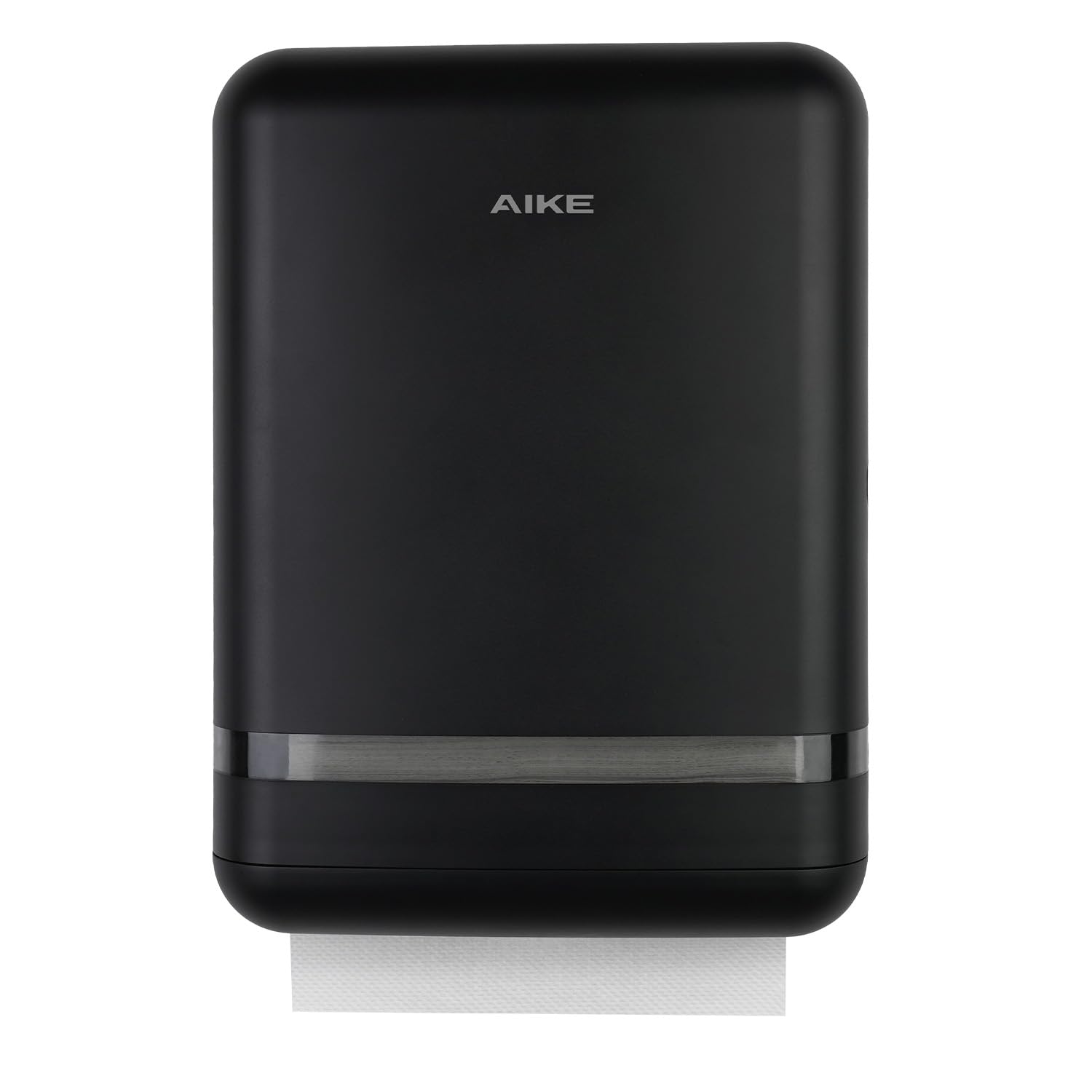 AIKE 400 Sheets Multifold Paper Towel Dispenser Wall Mount for Commercial with Lock Large Capacity, Black (Folded Size 9.0" x 3.5" Or Smaller)