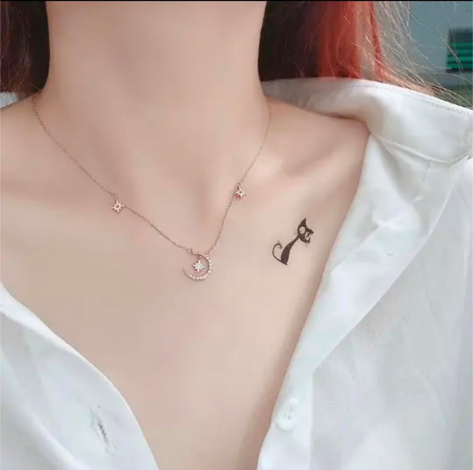 Sterling Silver Moon and Star Celestial Necklace, Celestial Crystal Pendant Chain, Sterling Silver, 18 Inch chain. - Image 2