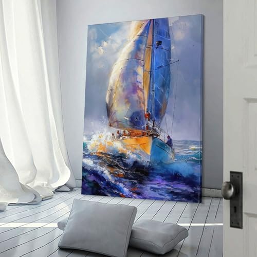Toile de yacht de course POLIUAWS cadeau d'anniversaire idéal et décoration de fête