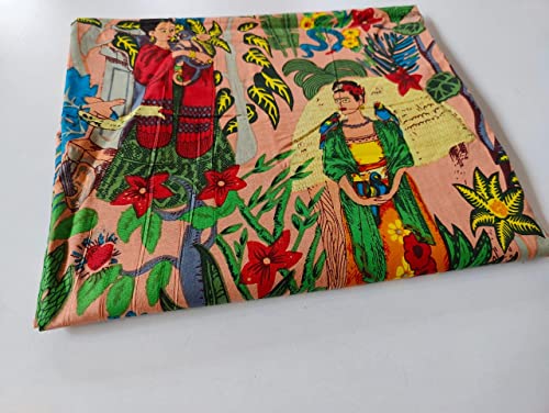 Image of Fashionmart Floral Printed Cotton Fabric Cloth Hand Block Print Fabric Women Material Running Jaipuri Hand Block Printed Women Dress Material Kurtis Natural 44 inch Inches Width 2.5 Meter (Pattern 37)