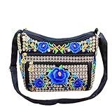 PHEVOS Hobo Crossbody Handbag for women, Hippie Shoulder Bags Purse Vintage Ethnic Tribal Embroidered Boho Hippie for Ladies