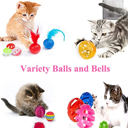 35 Stück Katzenspielzeug Set, Katzenspielzeug Katzentunnel Spielzeug Katze Mit Jingle Bälle, Federspielzeug, Plüschspielzeug, Spielzeugmäuse, Interaktives Spielzeug für Katzen - Image 6