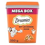 Dreamies Katzensnacks mit Huhngeschmack, 2x350g – Außen knusprige & innen cremige Katzenleckerlis