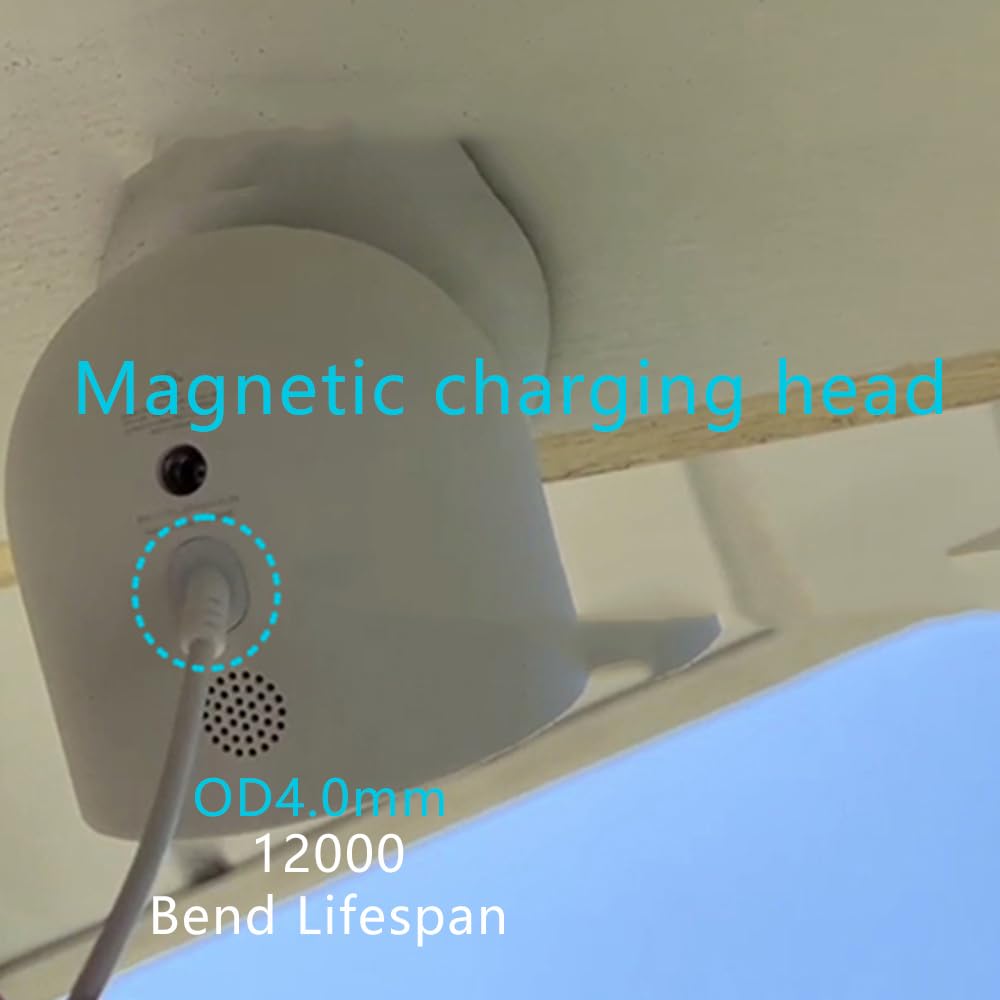 Paquete de 2 cables de carga de alimentación USB de 10 m, cable de carga más grueso, compatible con cámara Google Nest Cam (versión de batería), cable de carga extendido, resistente a la intemperie