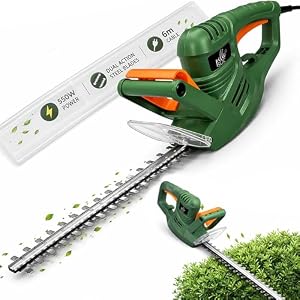 Pelle & Sol Hedge Trimmer 550W – Electric Heavy-Duty Cutter for Hedges, Branches, Shrubs, Twigs – Double-Action Blades, 10m Cable, Blade Cover, 2 Safety Switches, Ergonomic Handle