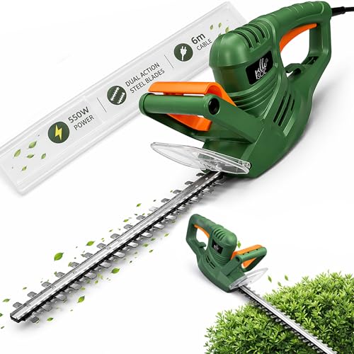 Image of Pelle & Sol Hedge Trimmer 550W – Electric Heavy-Duty Cutter for Hedges, Branches, Shrubs, Twigs – Double-Action Blades, 10m Cable, Blade Cover, 2 Safety Switches, Ergonomic Handle