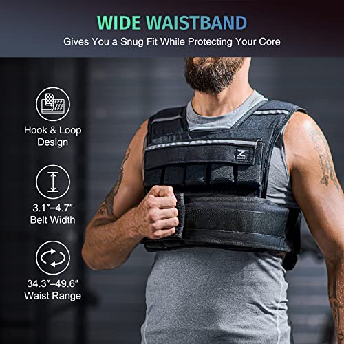image for ZELUS 45lb Weighted Vest with Iron Weights for Exercise, Adjustable We