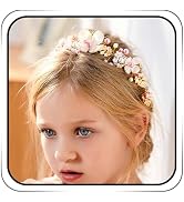 Fascia Per Capelli IYOU Bambina Principessa: Fiore Rosa Con Perle, Accessorio Comunione E Matrimonio - 2
