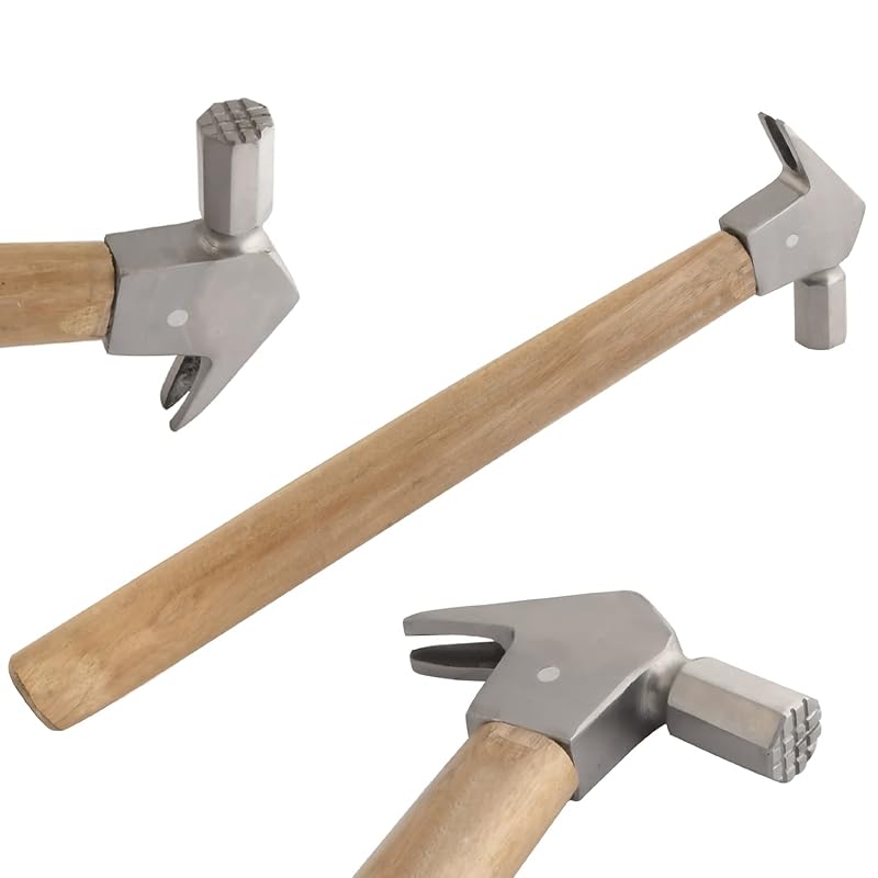Martelo para Ferrageamento de Cavalos com Cabeça de Aço Inoxidável e Cabo de Madeira MuskalMed VT-165 3403454122637