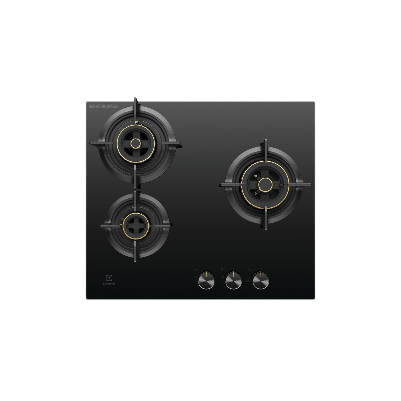Electrolux 3 Burner Auto Ignition Glass Top 60cm Built-in Gas Hob, UltimateTaste 300, Black, EHG6330BC