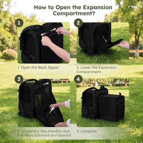 Expandable Cat Backpack Carrier Airline Approved Pet Travel Backpack with Breathable Mesh, Large Space, Safety Leash, Comfortable Padded Straps, Foldable Soft Pet Carrier for Hiking Vet - Image 4