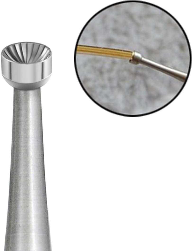 Luo ke 3 Pcs Round Cup Burr, 3/32'' Shank Wire Rounder Burs with Hand Drill Wire Twisting Tools (Cup Burr Size: 1.2mm/1.8mm/2.3mm)
