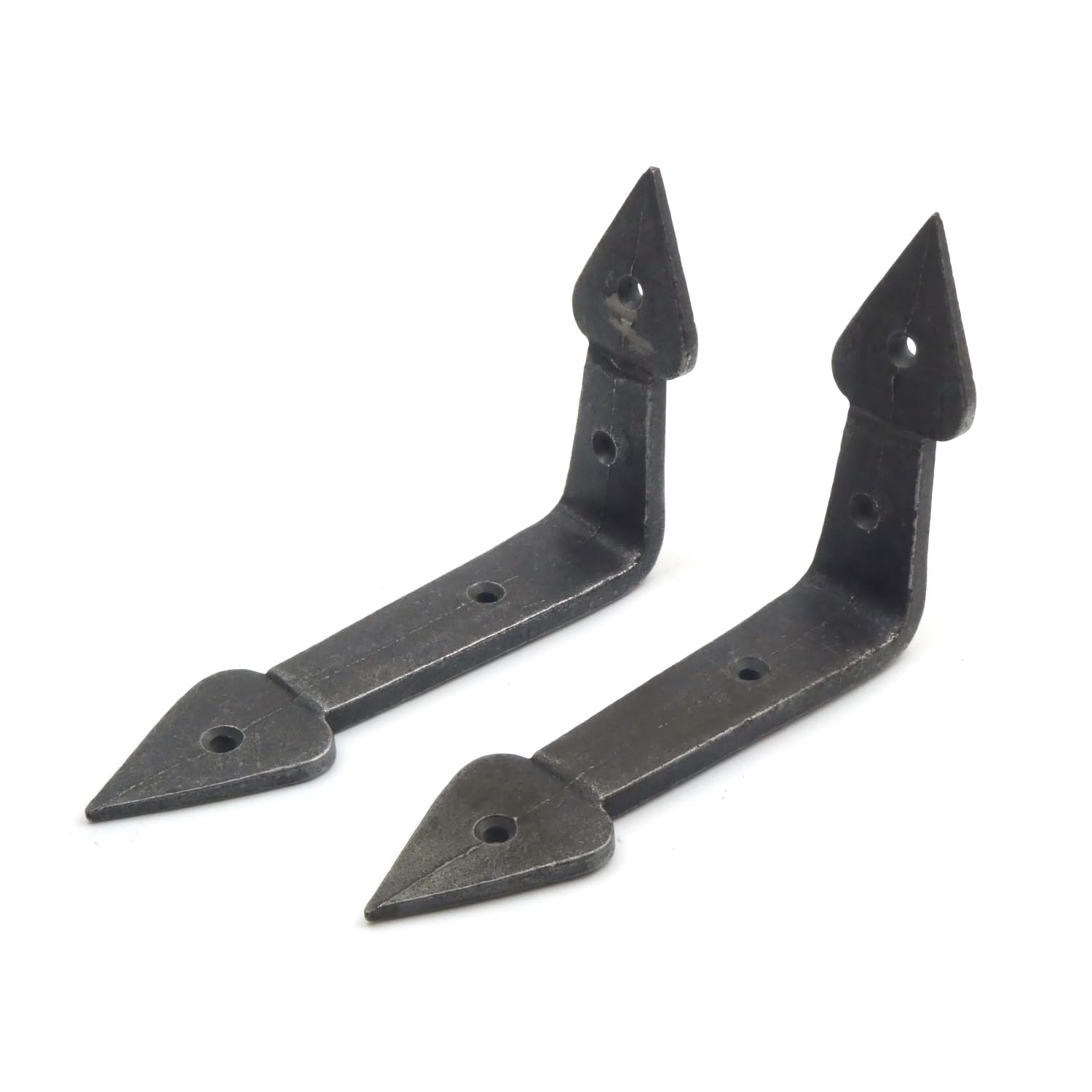 Oakcrafts Pair Of Spearhead End Shelf Brackets Antique Cast Iron 155Mm X 100Mm