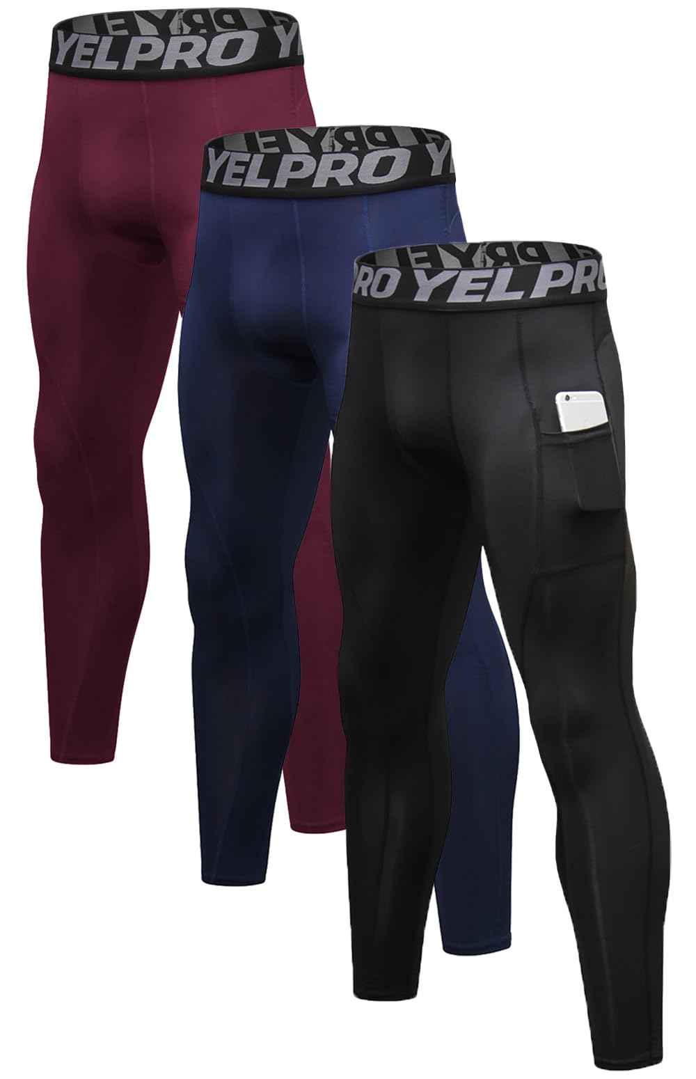 Men’s Compression Pants Athletic Running Leggings Workout Tights Quick Dry Base Layer for Basketball Sports