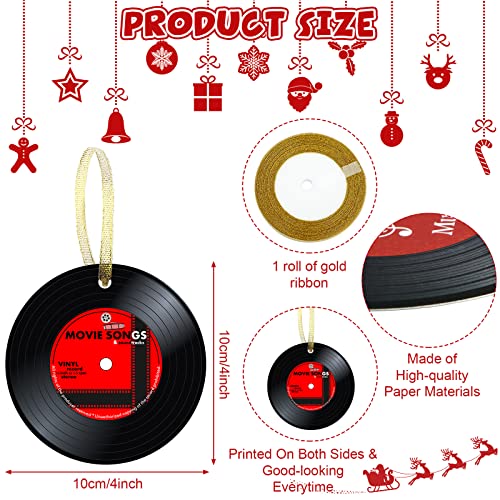 Hotop HOTOP-APQI656DDS9SA 48 Pcs Christmas Record Ornament 1950'S Rock And Roll Music Party Sock Hop Decorations Vinyl Record Paper Retro Record Wall Sign thumb #3