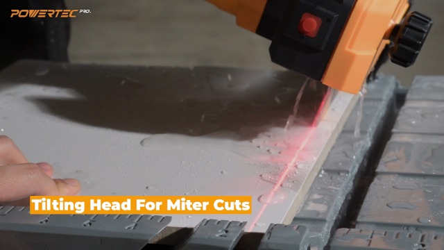 パワーテック POWERTEC PRO 7-Inch Wet Tile Saw with Stand - 10-Amp, 1.5 HP