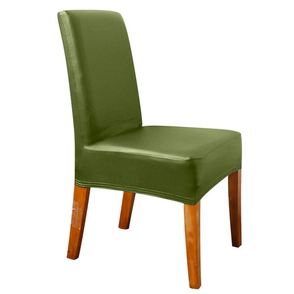 2/4/6/8/10 Pz Impermeabile Faux PU Copertura della Sedia Elastico Elastico Solido casa Decorazione del Partito Sala da Pranzo Sedile Protector Fodera Coprisedia 349