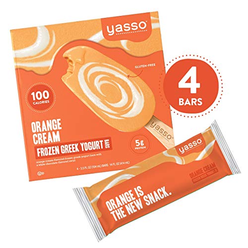 Yasso Frozen Greek Yogurt Bars Orange Cream, 4-Count Box (Case of 8)