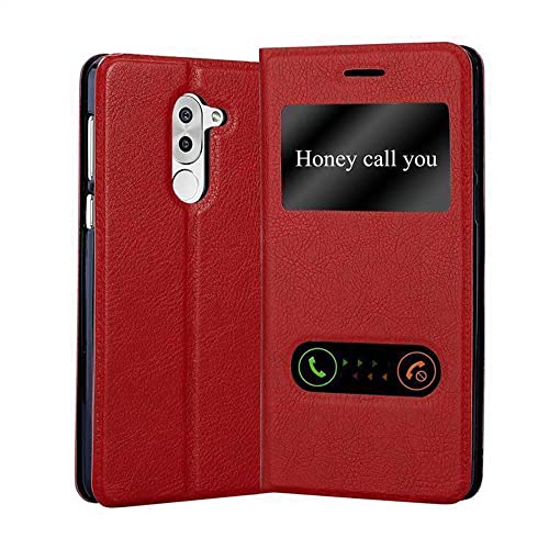 Custodia Portafoglio Cadorabo Per Honor 6X - Pelle Sintetica Rossa, Con Slot Per Carte E Chiusura Magnetica