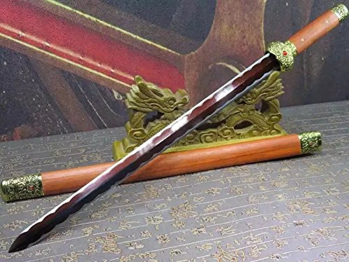 Jinlan Sword,Handmade Damascus Steel Blade,Redwood Scabbard,Full Tang