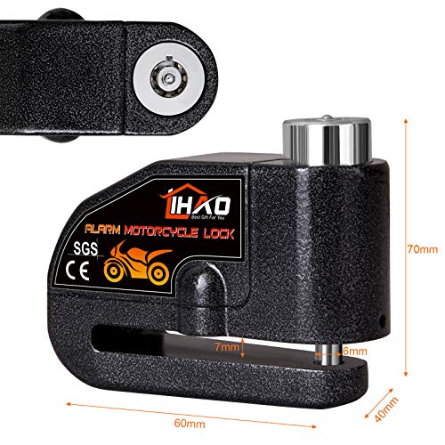 Lihao Motorcycle Disc Lock, Anti-Theft Waterproof Disc Brake Alarm Lock For Motorbike Scooter #TOP1