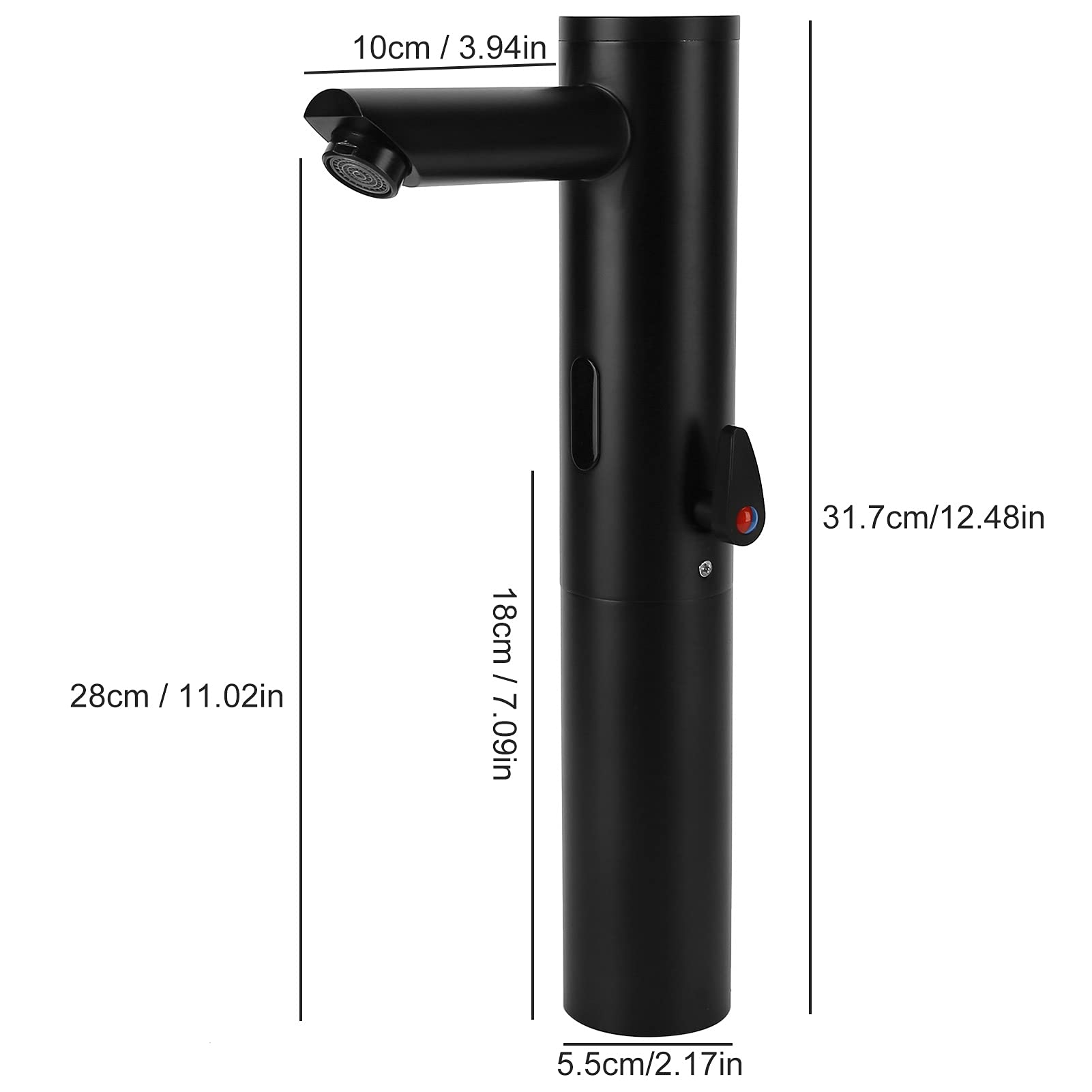 Rubinetto automatico con sensore a infrarossi, rubinetto con sensore in ottone Rubinetto touchless con integrazione calda e fredda nero per cucina e bagno