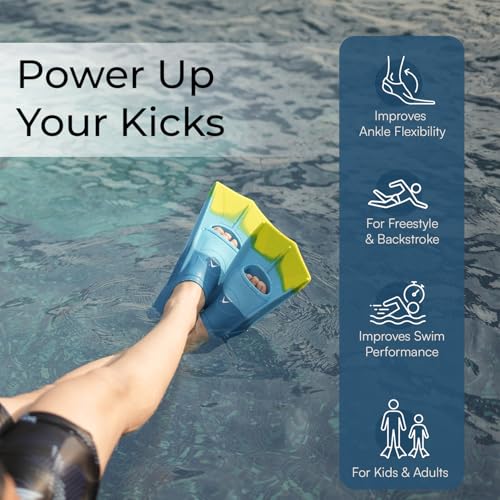 Image of Arrowmax Swimming Flipper Fins for Swimming,Long Floating Fins,Silicone Fins for Freestyle and Backstroke Training,Diving Silicone Fins Leg Paddles (XL-(43-45), Blue)