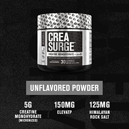 Jacked Factory Creatine Monohydrate & Creasurge W/Elevatp - Post Workout Muscle Recovery Bundle #TOP2