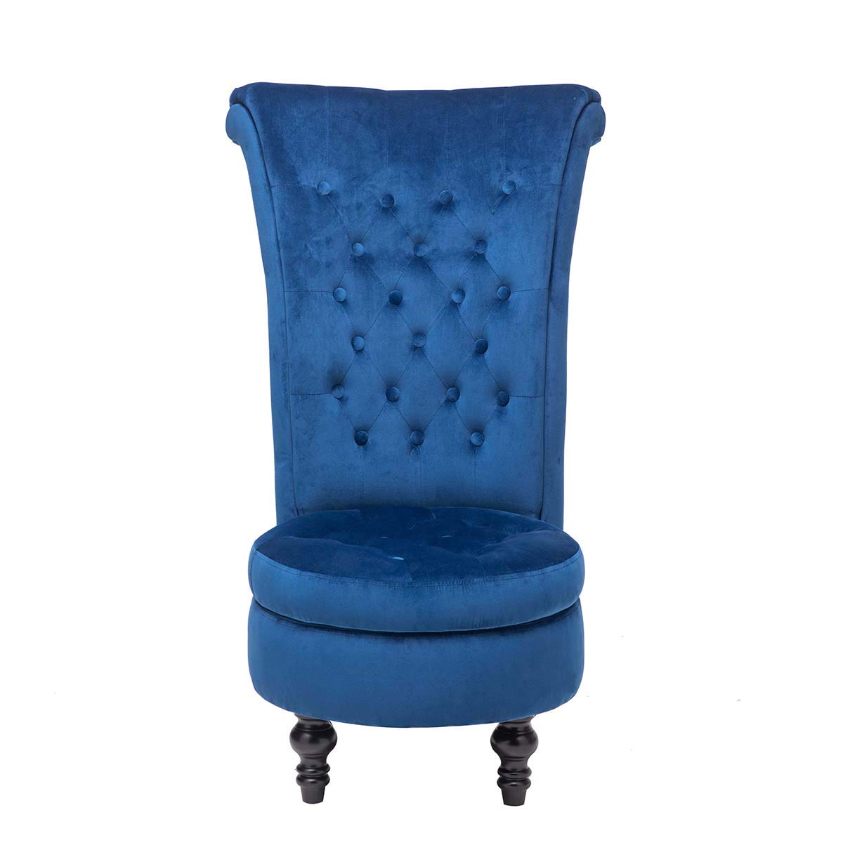 Buy Velvet Throne Chair Retro High Back Armless Chair Living Room