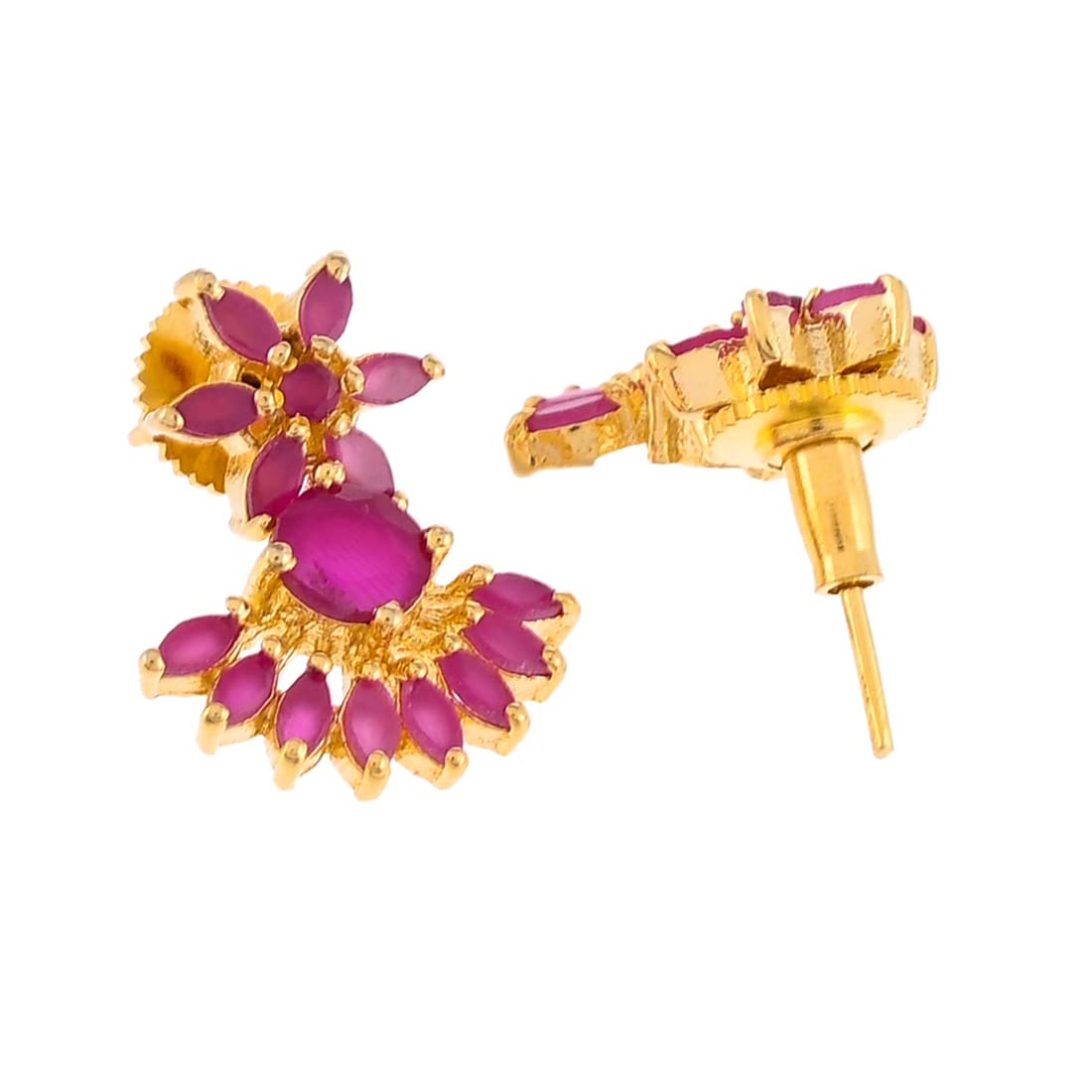 Cluster Setting Pink Zircons Jewellery Set, Sparkling Essentials