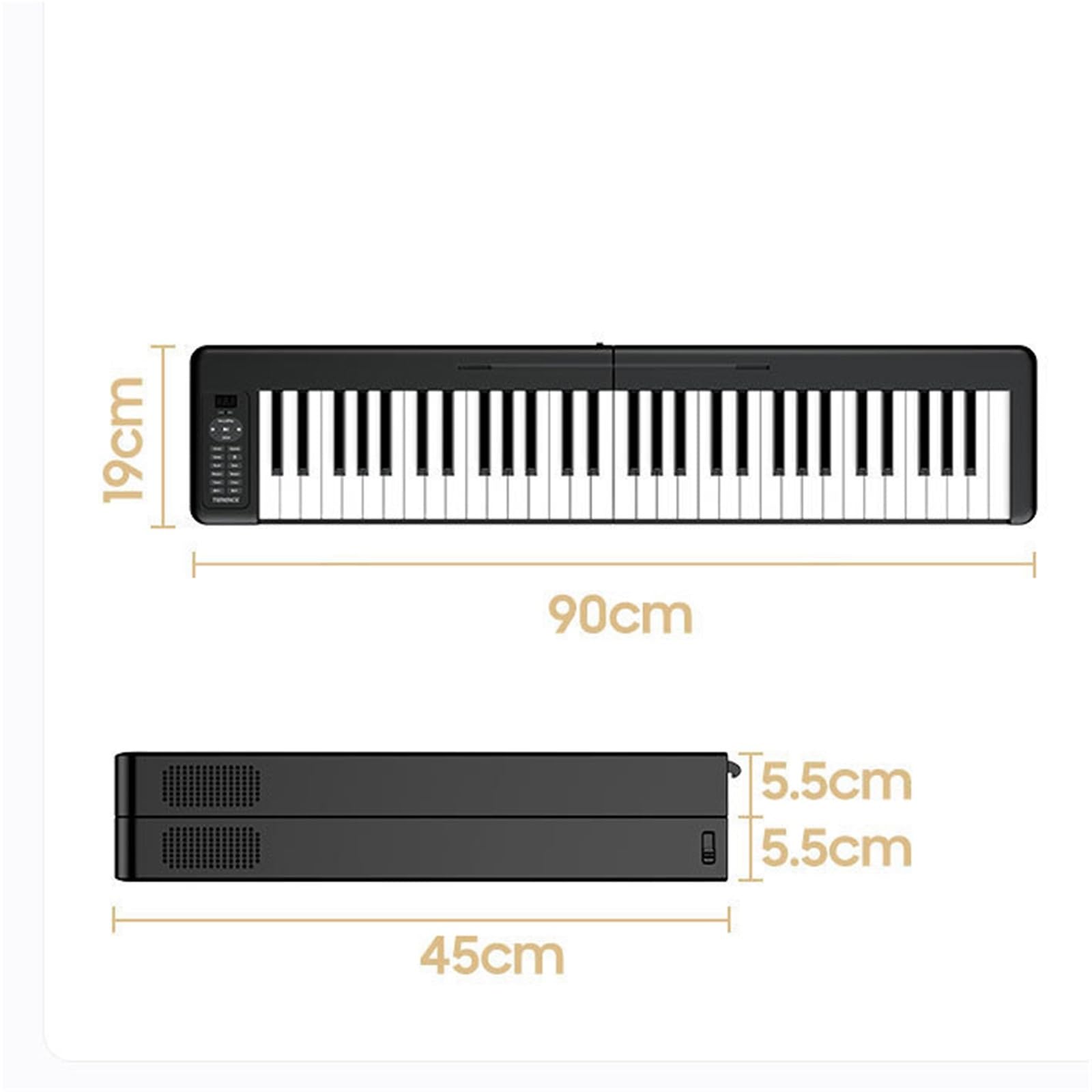 Tastiera Digitale Per Principianti Il Pianoforte Elettronico Pieghevole A 61 Tasti È Portatile E Adatto Ai Principianti(White)