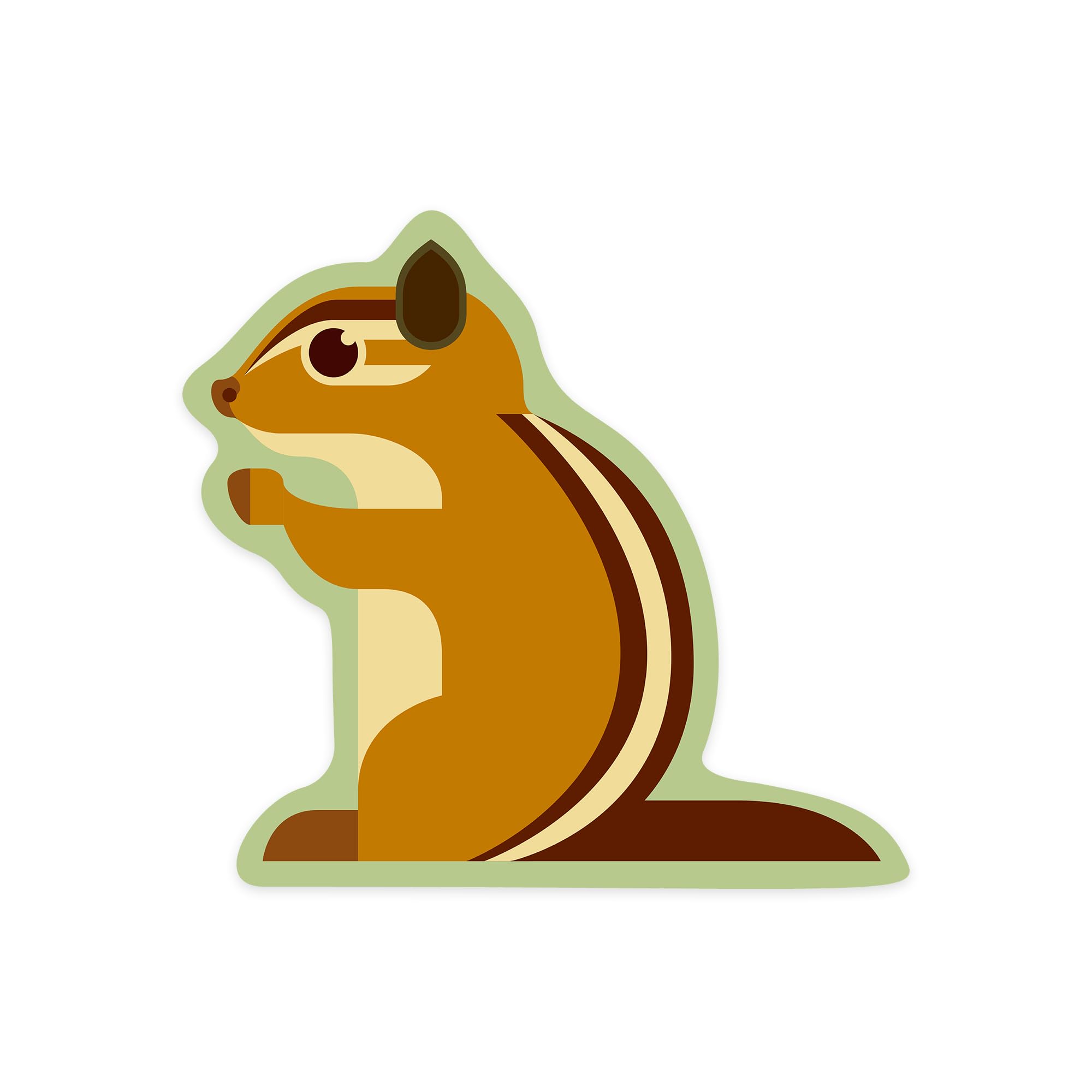 Lantern Press Sticker Chipmunk Geometric Die Cut Vinyl, (Waterproof Decal for Cars, Water Bottles, Laptops, Coolers), Small