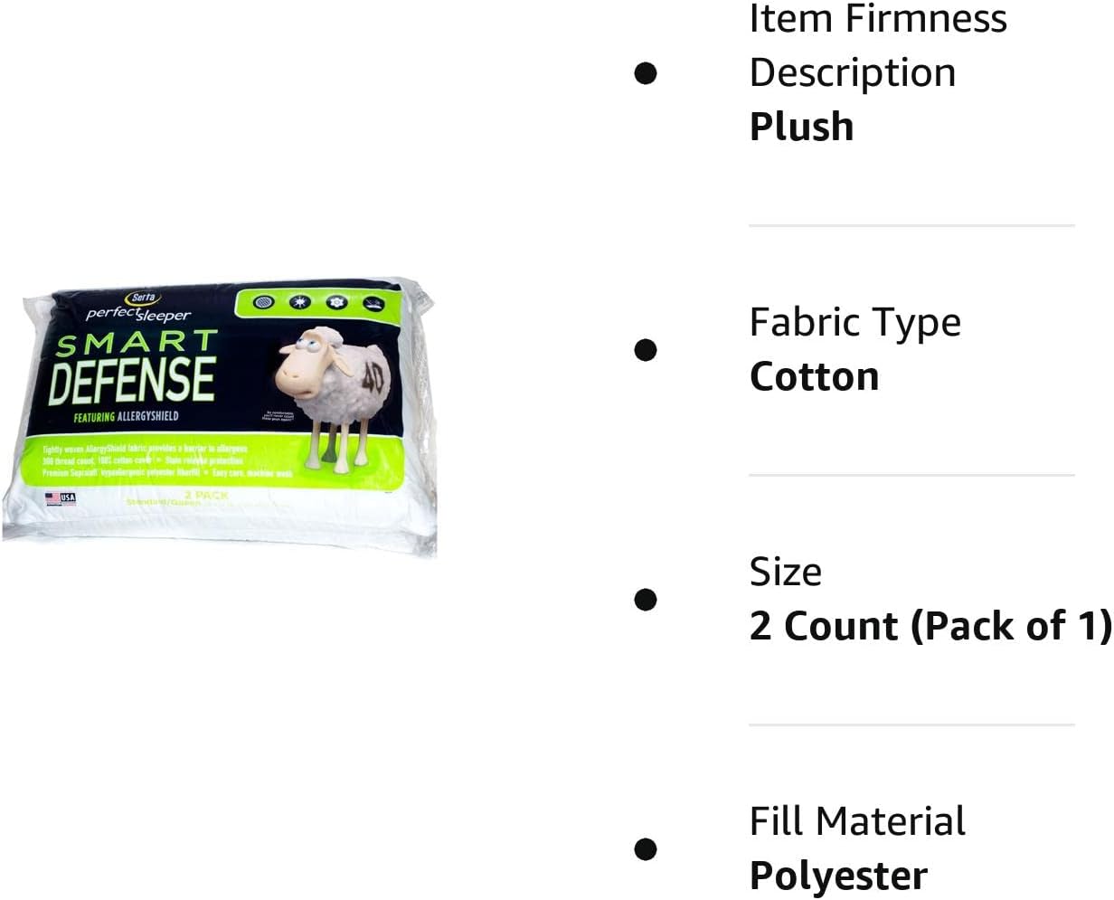 Serta Perfect Sleeper Standard/Queen Bed Pillows 300 Thread Count Recycled - 2 Pack