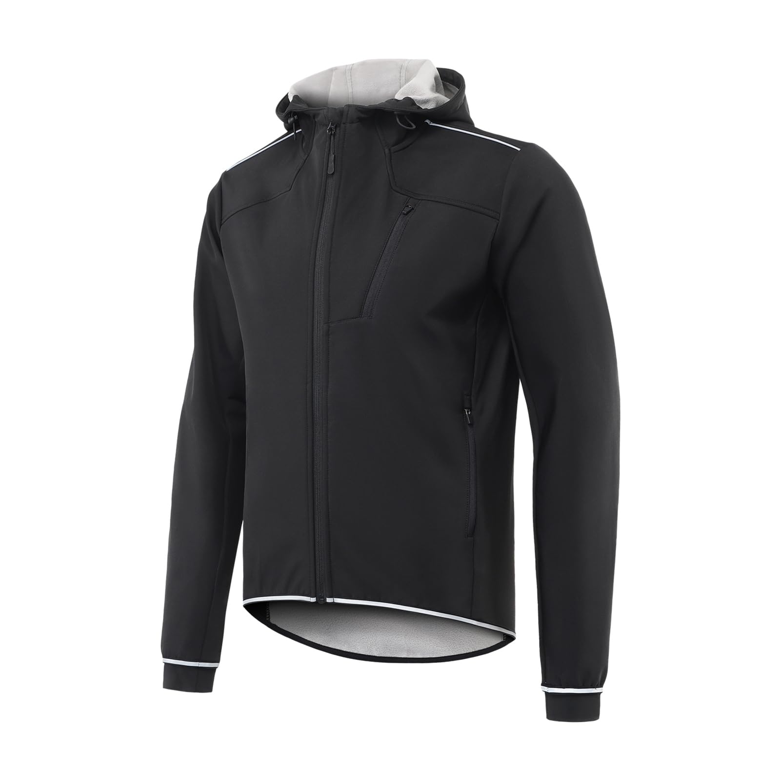 Chaqueta de Montar de Invierno Térmica con Diseño Reflectante para Ciclismo Al Aire Hombres Puños de Punto Transpirables Talla M/L/XL (L)