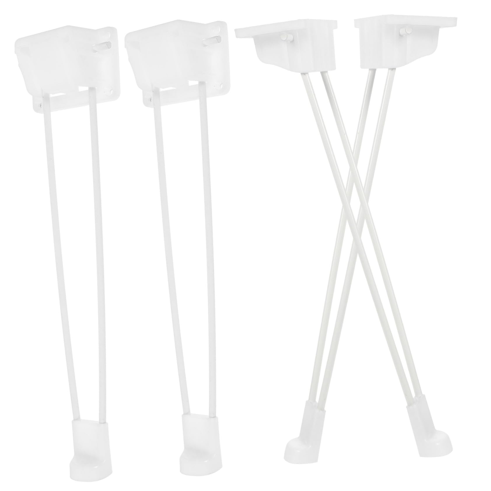 Pieds de table pliants en métal blanc de 35 cm Toddmomy | Lot de 4