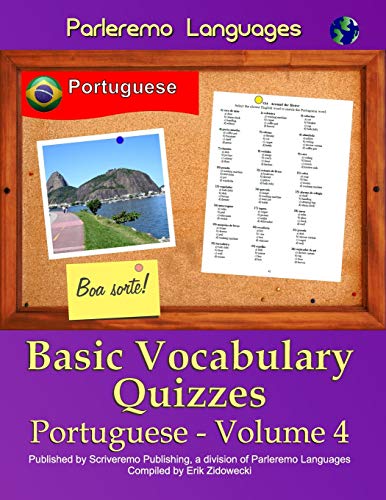 Parleremo Languages Basic Vocabulary Quizzes Portuguese - Volume 4 (Portuguese Edition)