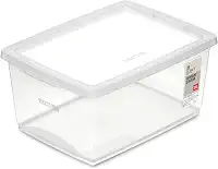 Ordene - Caixa Organizadora Plástica de 7,5 Litros com Tampa, Cor Cristal, Linha My Closet