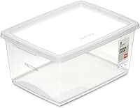 Ordene - Caixa Organizadora Plástica de 7,5 Litros com Tampa, Cor Cristal, Linha My Closet