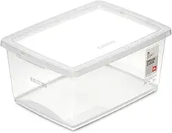 Ordene - Caixa Organizadora Plástica de 7,5 Litros com Tampa, Cor Cristal, Linha My Closet