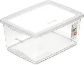 Ordene - Caixa Organizadora Plástica de 7,5 Litros com Tampa, Cor Cristal, Linha My Closet