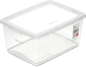 Ordene - Caixa Organizadora Plástica de 7,5 Litros com Tampa, Cor Cristal, Linha My Closet