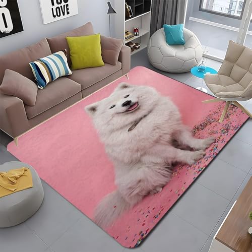 カーペット 3畳 サモエド ラグ 滑り止 ラグマッ ピンク 絨毯 185x240 ラグパッド め付 敷き詰めカーペット マイクロファイバー 防音 フローリング用カーペット オールシーズン 床暖房対応 - PM798