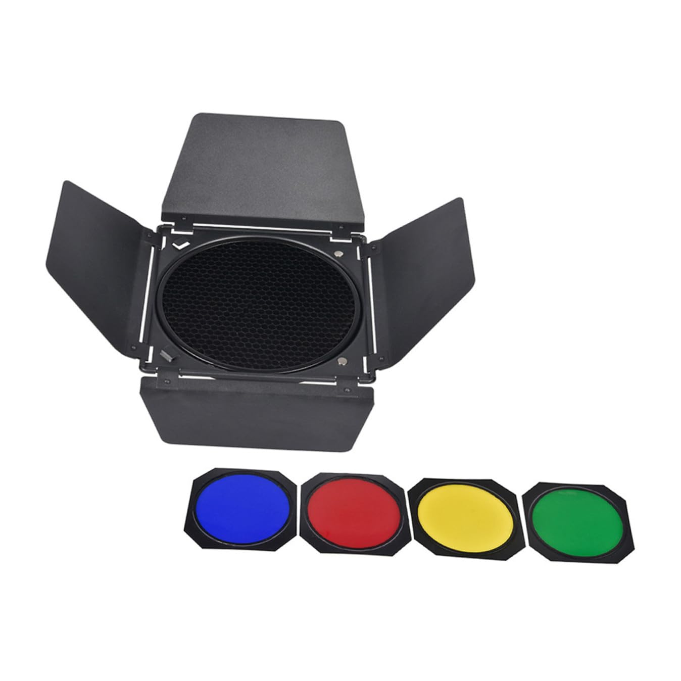 Kit de Barrière Lumineuse Filtre Couleur Nid d'abeille à Quatre Feuilles en Alliage Facile à Retirer Pratique pour Lampe de Photographie et Abat-Jour